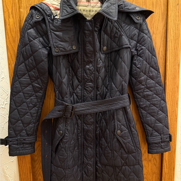 Preloved Authentic Burberry Long Finsbridge Quilted Long Coat Size XS